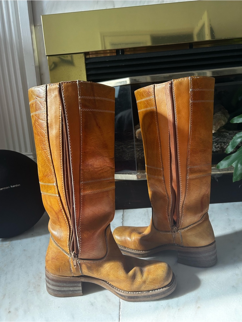 Frye Boots real leather tan size 6.5/7
